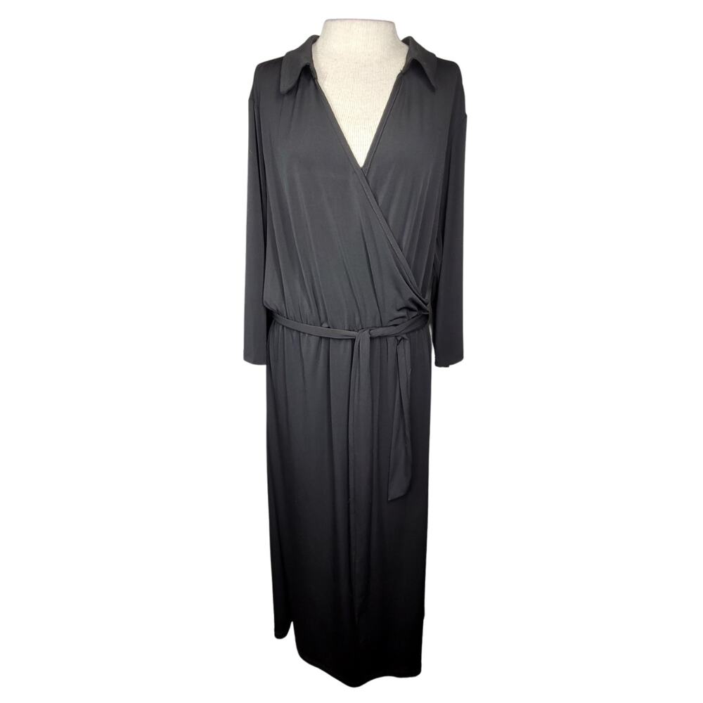 Black Faux Wrap Dress Size 2X